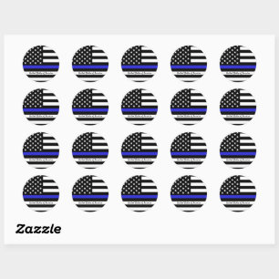 Thin Blue Line & American Flagga Police / USA offi Runt Klistermärke