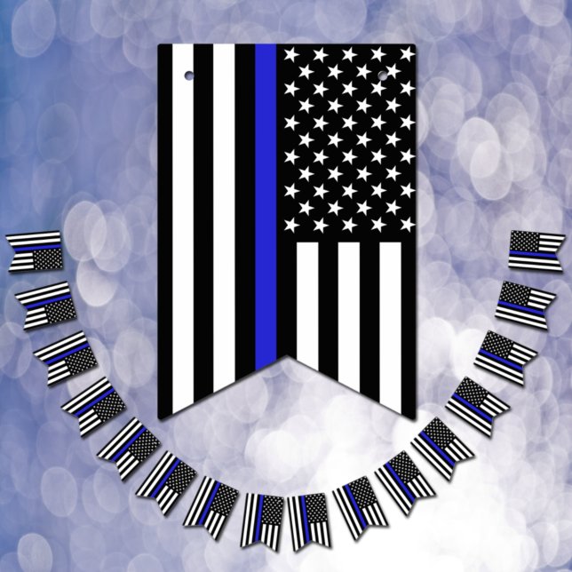 Thin Blue Line American Flagga, polis/USA Vimplar (Skapare uppladdad)