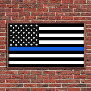 Thin Blue Line American Flagga Poster