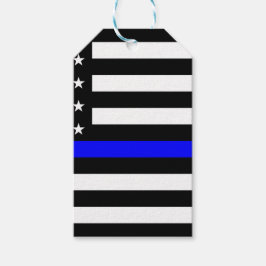Thin Blue Line American Flagga Presentetikett