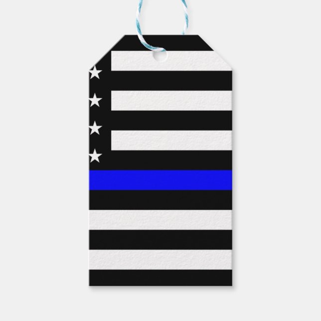 Thin Blue Line American Flagga Presentetikett (Framsidan)