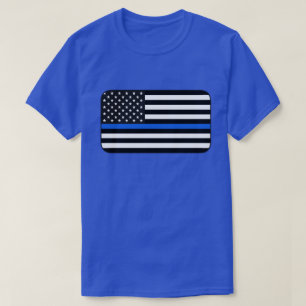 Thin Blue Line American Flagga T-shirt