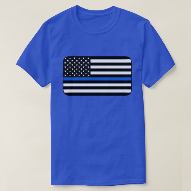Thin Blue Line American Flagga T-shirt (Design framsida)