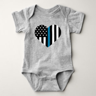 Thin Blue Line American Flagga Tee Shirt