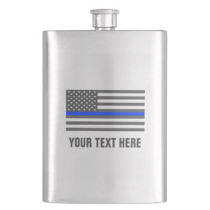Thin blue line american flagga tillsatta lagar dri fickplunta