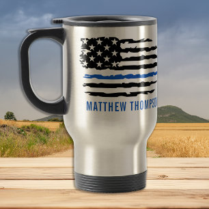 Thin Blue Line - American Flagga USA Blue - Police Resemugg