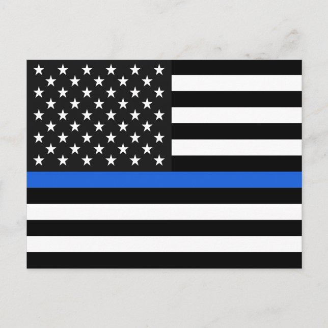 Thin Blue Line American Flagga Vykort (Framsida)