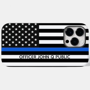 Thin Blue Line American Flagga w/Namn