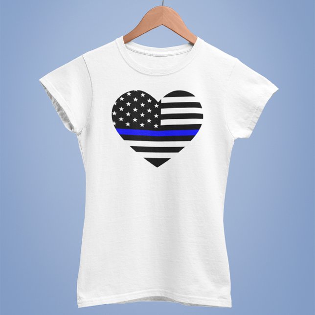 Thin Blue Line American Flagga - Women's T-Shirt (Skapare uppladdad)