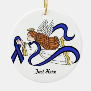 Thin Blue Line Angel Julgransprydnad Keramik