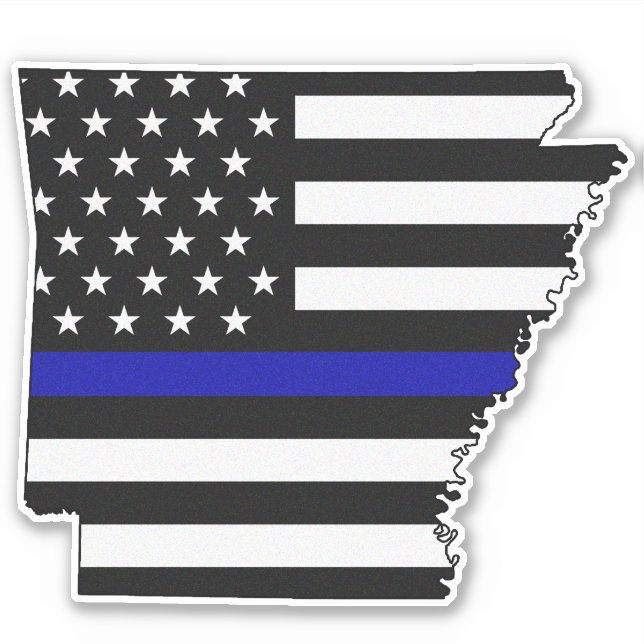 Thin Blue Line Arkansas Flagga Klistermärken (Framsida)