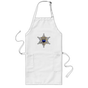 Thin Blue Line Biträdande sheriff Badge Långt Förkläde