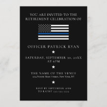 Thin Blue Line Black Police Flagga Pension Party