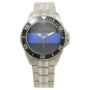 Thin Blue Line - Blue/Guld sergeant Rand Armbandsur