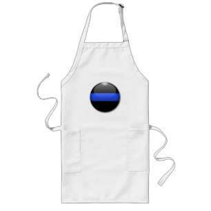 Thin Blue Line - Button och sheriff Badge Långt Förkläde