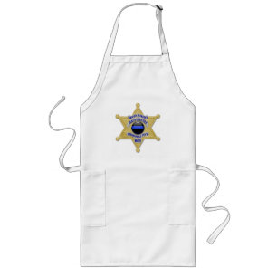 Thin Blue Line Button och sheriff Star Långt Förkläde