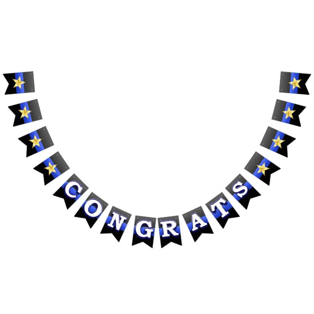 Thin Blue Line Chief Promotion Bunting Flaggor (Alla)