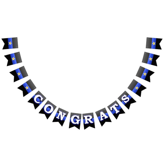 Thin Blue Line Chief Promotion Bunting Flaggor (Alla)