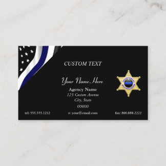 Thin Blue Line Custom Quote and Badge Visitkort