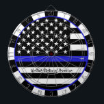 Thin Blue Line Darts & American Flagga Police / US Darttavla<br><div class="desc">Dartboard: Thin Blue Line & American Flagga (USA) - tvingande åtgärder/polisteman - kärlek mitt land,  patrioter/sportfantaster</div>