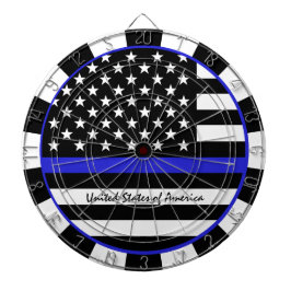 Thin Blue Line Darts & American Flagga Police / US Darttavla