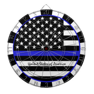 Thin Blue Line Darts & American Flagga Police / US Darttavla