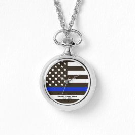 *~* Thin Blue Line Flagga Förenta staternas polism Armbandsur