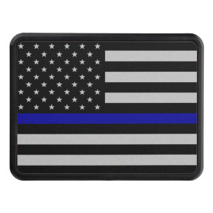 Thin Blue Line Flagga Hitch Cover Dragkroksskydd