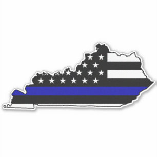 Thin Blue Line Flagga Kentucky Klistermärken