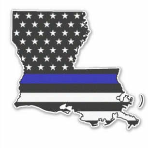 Thin Blue Line Flagga Louisiana Klistermärken