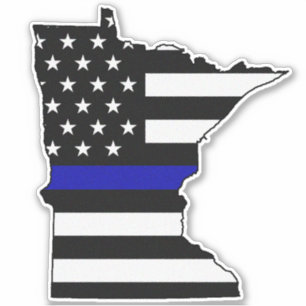 Thin Blue Line Flagga Minnesota Klistermärken