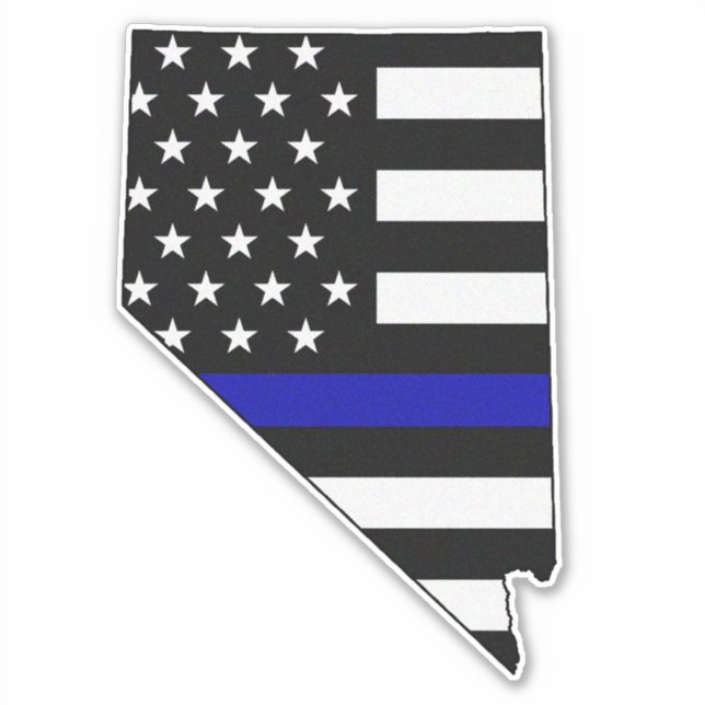 Thin Blue Line Flagga Nevada Klistermärken (Framsida)