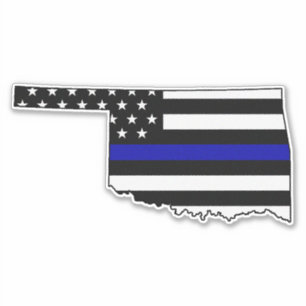 Thin Blue Line Flagga Oklahoma Klistermärken