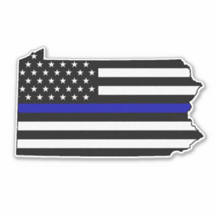 Thin Blue Line Flagga Pennsylvania Klistermärken