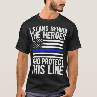 Thin Blue Line Flagga Police Flagga Hero T Shirt