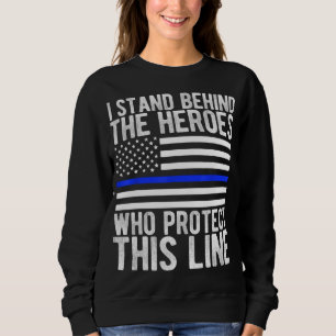 Thin Blue Line Flagga - Police Hero Tillsatta laga T Shirt