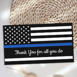 Thin Blue Line Flagga Police Officer Tack Visitkort