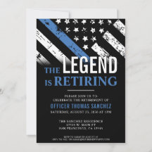 Thin Blue Line Flagga Police Pension Party