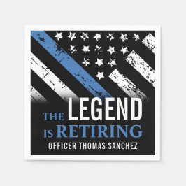 Thin Blue Line Flagga Police Pension Party Pappersservett