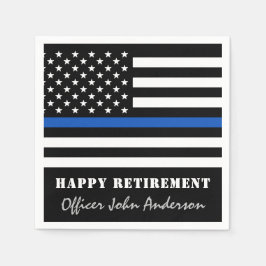 Thin Blue Line Flagga Police Pension Party Pappersservett
