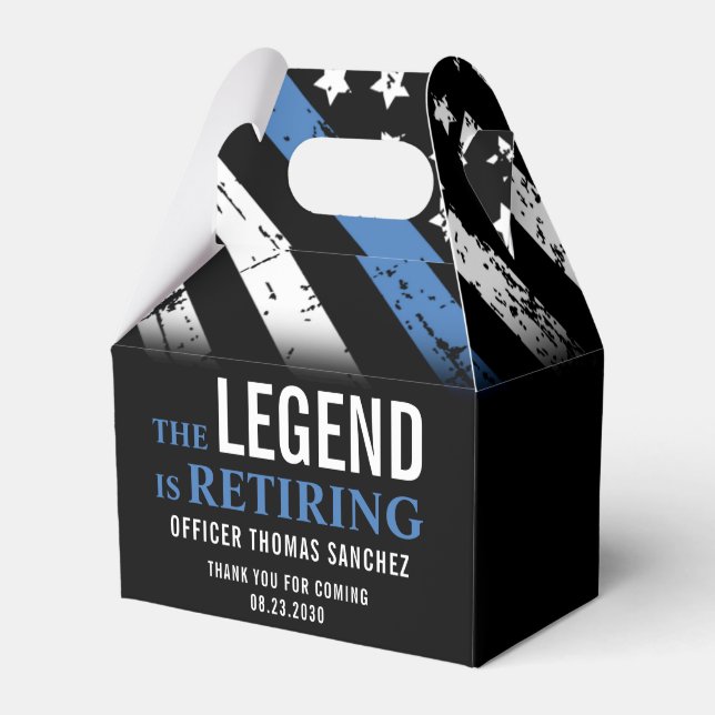 Thin Blue Line Flagga Police Pension Party Presentaskar (Framsidan Sidan)