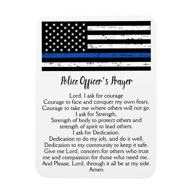 Thin Blue Line Flagga polis Prayer Magnet (Vertikal)