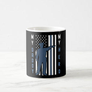 Thin Blue Line Flagga Shirt Min pappa Hero-polis Kaffemugg