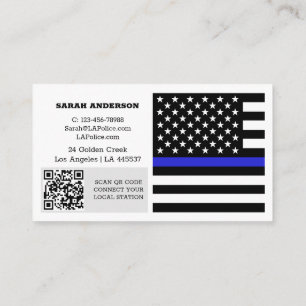 Thin Blue Line Flagga, USA:s polis/Personlig Visitkort