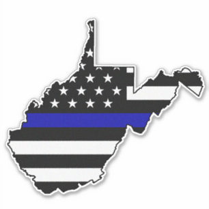 Thin Blue Line Flagga Väster Virginia Klistermärken