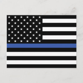 THIN BLUE LINE FLAGGA VYKORT