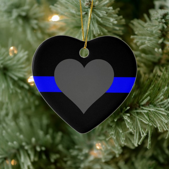 Thin Blue Line - For Those Who Serve Julgransprydnad Keramik (Träd)