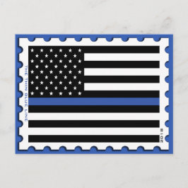 THIN BLUE LINE FRIMÄRKE VYKORT
