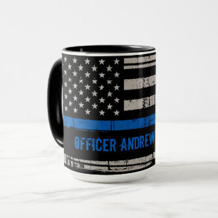Thin Blue Line Gift - Tillsatta lagar USA - Polise Mugg