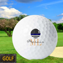Thin Blue Line & Golf USA Monogrammed polis